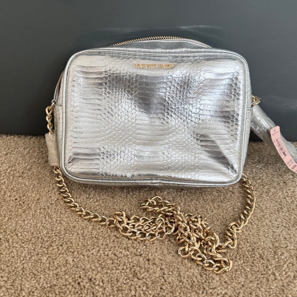 Victoria’s Secret Metallic Silver Crossbody Bag